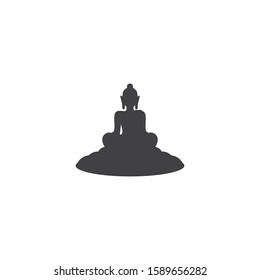 Buddha statue logo vector flat design template