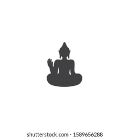 Buddha statue logo vector flat design template