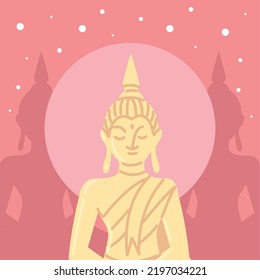 buddha statue loy krathong thai, design