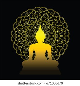 buddha statue on black background