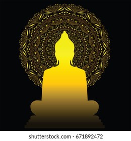 buddha statue on black background