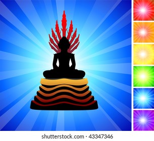 Ilustración vectorial original de la estatua de Buda
