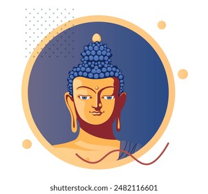 Buddha Statue at Buddha Park of Ravangla - Tathagata Tsal - Gangtok - Stock Illustration as EPS 10 File