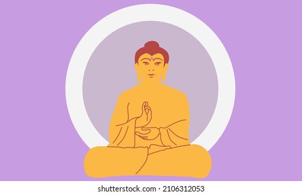Buddha statue with purple background