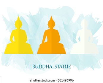 buddha statue set,buddhist holy day vector