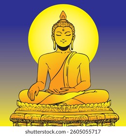Buddha statue, Simple vector illustration, for your various design projects.