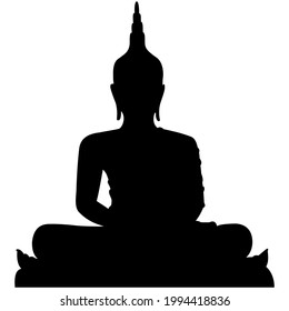 Buddha statue vector icon buddhism hindu temple on white