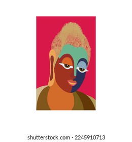 Buddha statue vector illustration design.great for printing on canvas, clothes etc