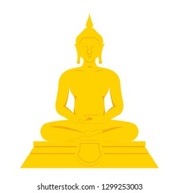 Buddha statue vector. symbol. free space for text. copy space.