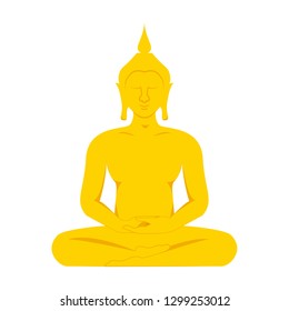 Buddha statue vector. symbol. free space for text. copy space.