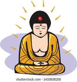 Buddha symbol Icon Vector illustration