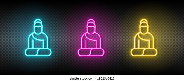 Buddha symbol neon vector icon