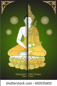 buddha thai tradition vector