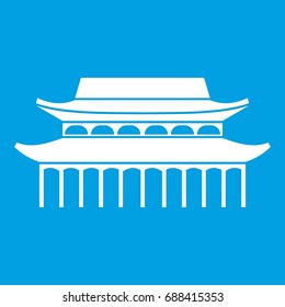 Buddha Toothe Relic Temple in Singapore icon white isolated on blue background vector illustration