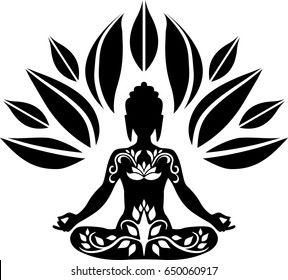 Silhouette of Buddha Royalty Free Stock SVG Vector and Clip Art