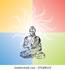Buddha / Tribal Buddha / Seated Buddha / Vector Buddha
