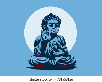 Buddha. Vector emblem.