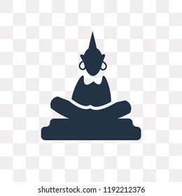 Buddha vector icon isolated on transparent background, Buddha transparency concept can be used web and mobile