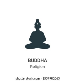 Buddha vector icon on white background. Flat vector buddha icon symbol sign from modern religion collection for mobile concept and web apps design.