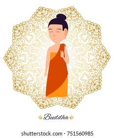 Buddha - vector illustration with mandala