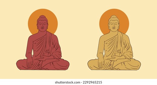 Ilustración vectorial de Buda para afiches, banners, saludos y diseño de impresión