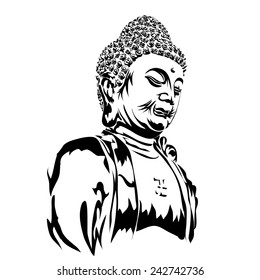 Buddha vector on white background.