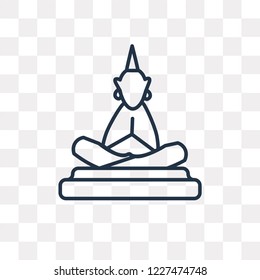 Buddha vector outline icon isolated on transparent background, high quality linear Buddha transparency concept can be used web and mobile