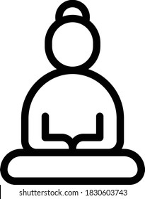 buddha vector thin line icon 