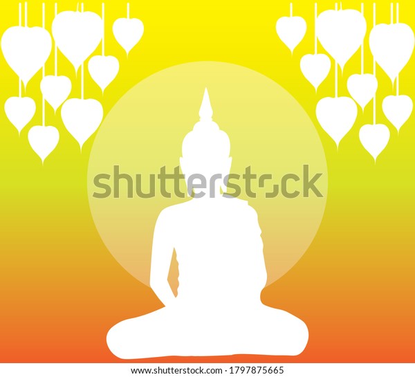 Buddha Wallpaper Meditating Tree On Yellow Stock Vector (Royalty Free ...