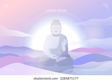 Buddhas GeburtstagsIllustration Template Poster