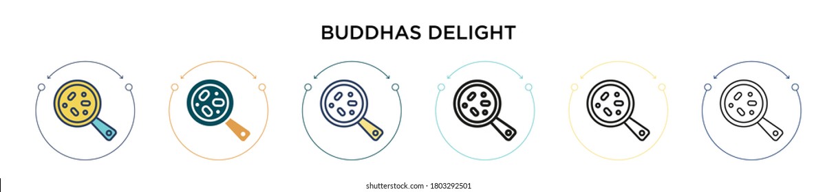 Buddhas delight icon in filled, thin line, outline and stroke style. Vector illustration of two colored and black buddhas delight vector icons designs can be used for mobile, ui, web