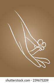 Buddha's hand with flower