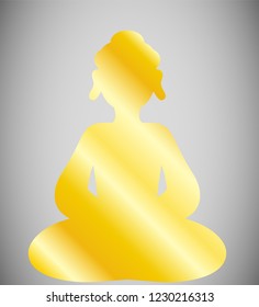 Buddha's sitting silhouette