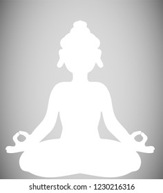 Buddha's sitting silhouette