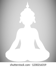 Buddha's sitting silhouette