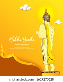 Buddhastand of frame Thai pattern yellow background - Copy space for text