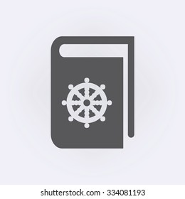 Buddhism book icon . Vector illustration