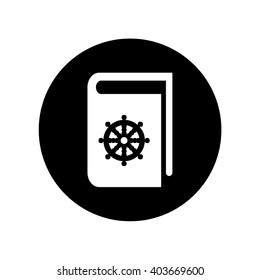 Buddhism book icon . Vector illustration