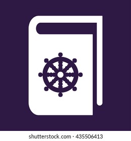 Buddhism book icon . Vector illustration