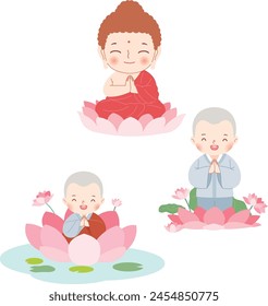 Buddhism, Buddha's birthday, Buddha, religion, monk, dongsaeng, cute, lotus, bouquet, prayer, wish, event, anniversary