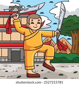 Budismo Budismo Feminino Shaolin Blades Coloridas