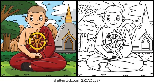 Buddhism Buddhist Monk Dharmachakra Illustration