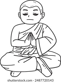 Buddhism Buddhist Monk Isolated Coloring Page