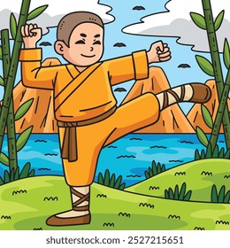 Budismo Budista Shaolin Monk Chutar Colorido 