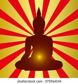Buddhism concept banner vector illustration