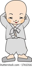 Buddhism Cute Character isolated on white background