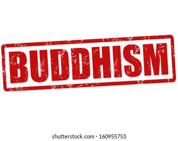 Buddhism grunge rubber stamp on white, vector illustration