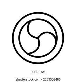 buddhism icon. Line Art Style Design Isolated On White Background