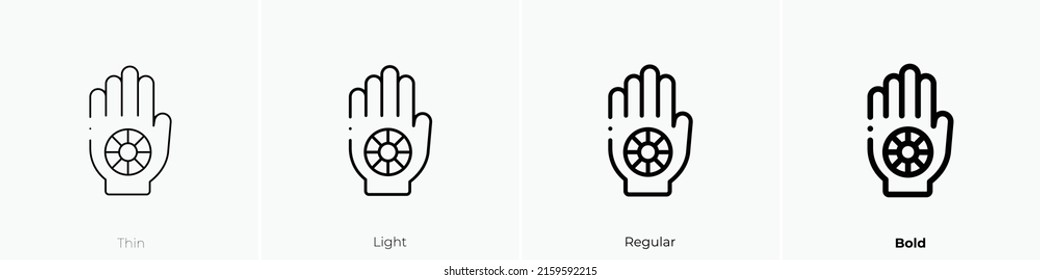 Buddhismus Symbol. Lineares Zeichen einzeln auf weißem Hintergrund. Vektorgrafik.