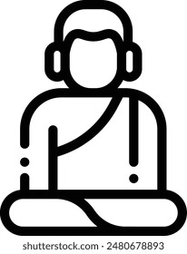 buddhism icon. Thin Linear Style Design Isolated On White Background